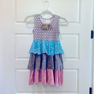 Matilda Jane Girls Paint By Numbers Katydid Neilah  Ruffle Dress Size 8